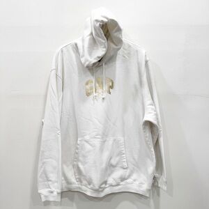 Gap x Disney Logo Fleece Hoodie Sweatshirt New Off White Mickey Size XXL